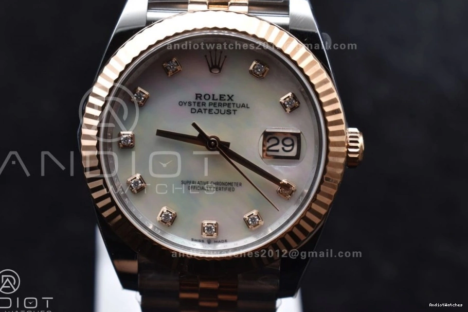 Steel Diamonds on MOP 655 904L White Clean Bracelet Dial 126333 Best EasyMatch RG Jubilee 1:1 DateJust SS Edition VR 41 0208